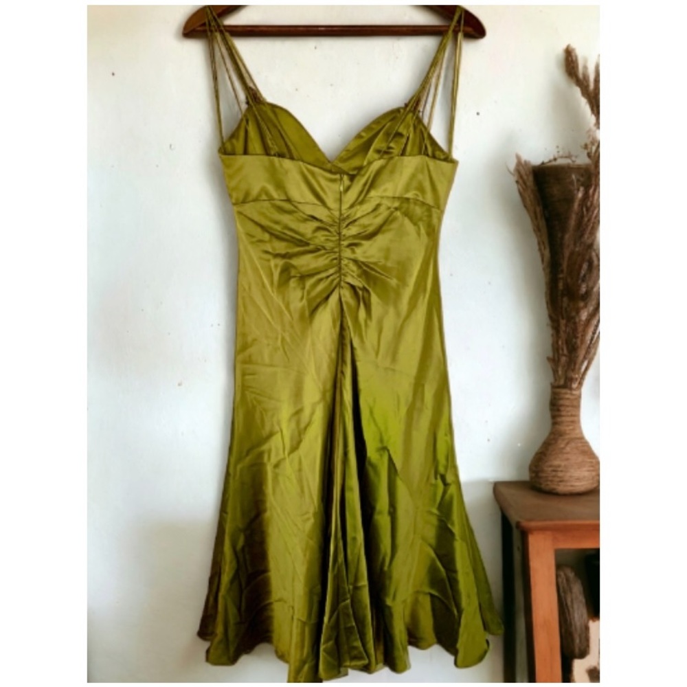 Badgley Mischka Green Rhinestone Cocktail Dress Size 6 - Picture 13 of 15